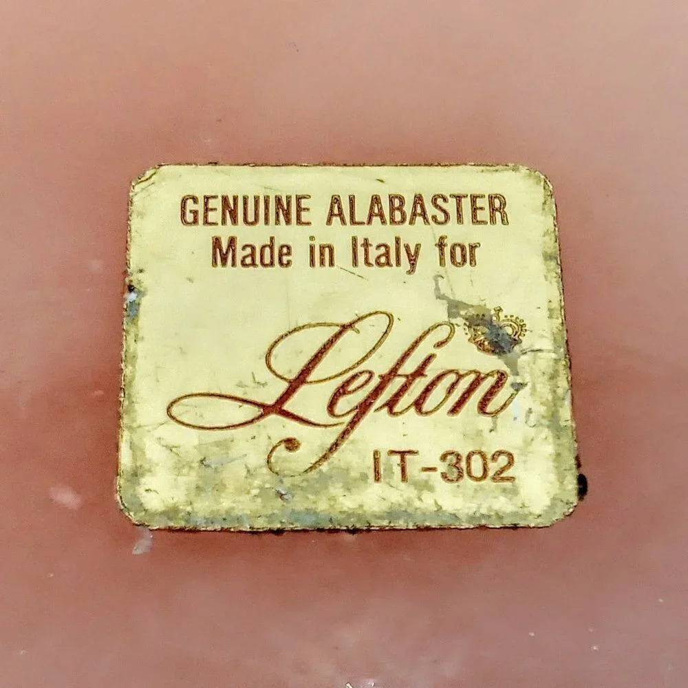 Vintage Lefton Pink Alabaster Italian Trinket Box